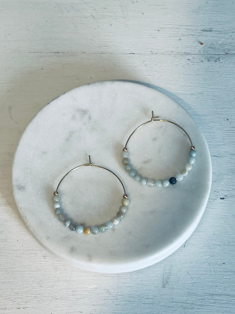 Amazonite online hoop earrings