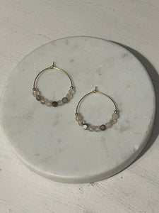 Natural Agate Mini Hoop Earrings