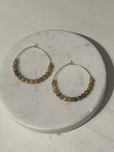 Desert Agate Hoop Earrings