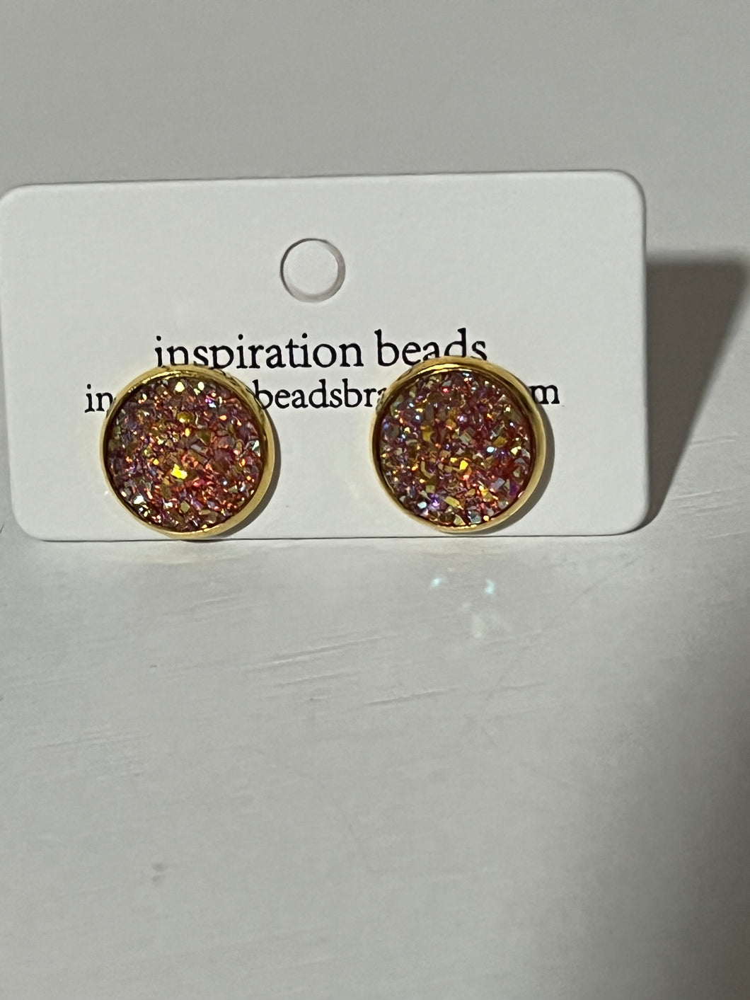 Sun Burst Druzy Stud Earrings