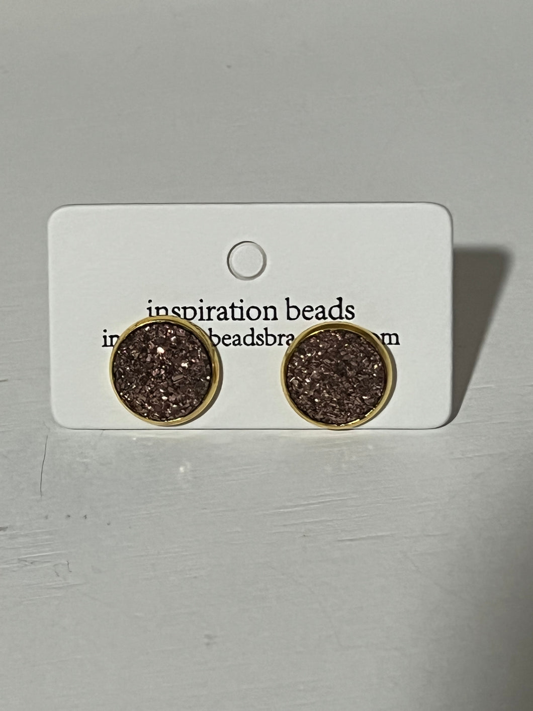 Bronze Druzy Stud Earrings