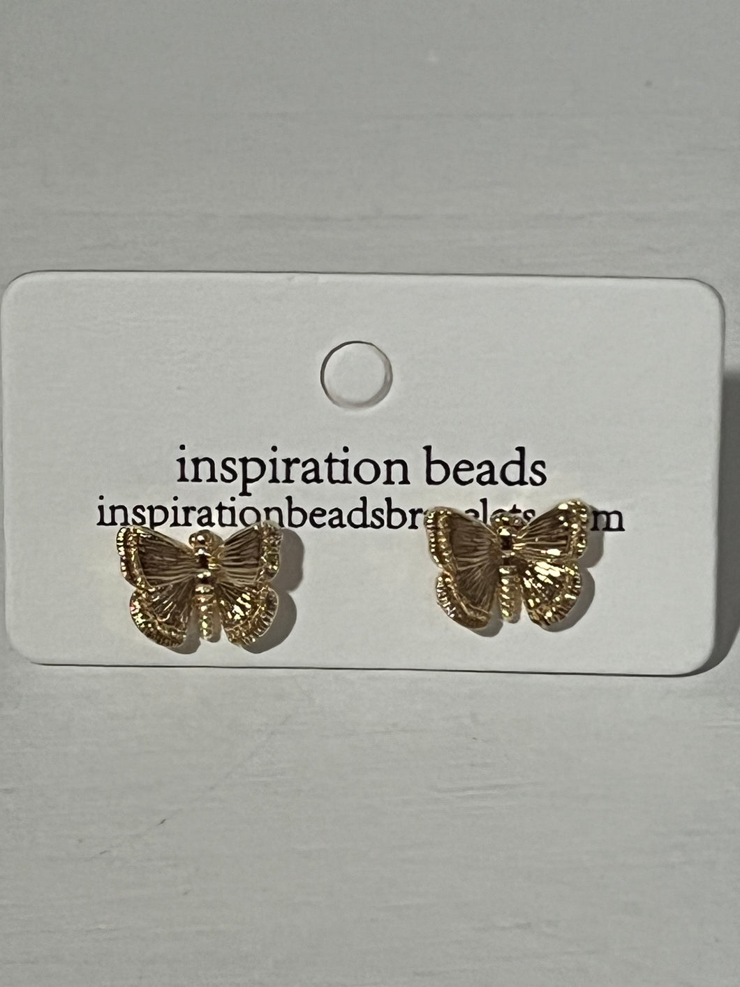 Gold Butterfly Stud Earrings