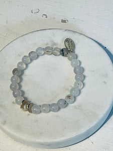 Natural Agate and Gold Nugget Bracelet