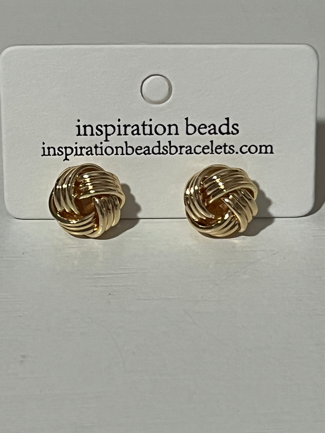 Gold Knot Stud Earrings