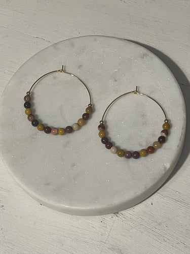 Mookaite Jasper Hoop Earrings