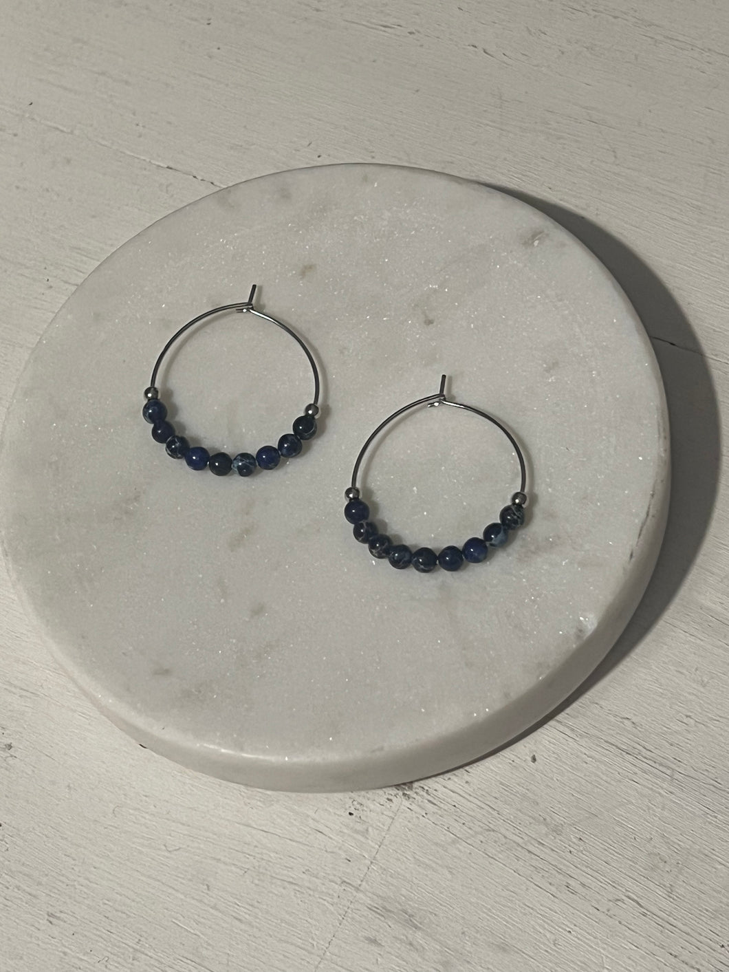 Sodalite Mini Hoop Earrings