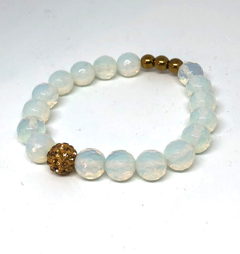 Opalite and Gold Pave Bracelet