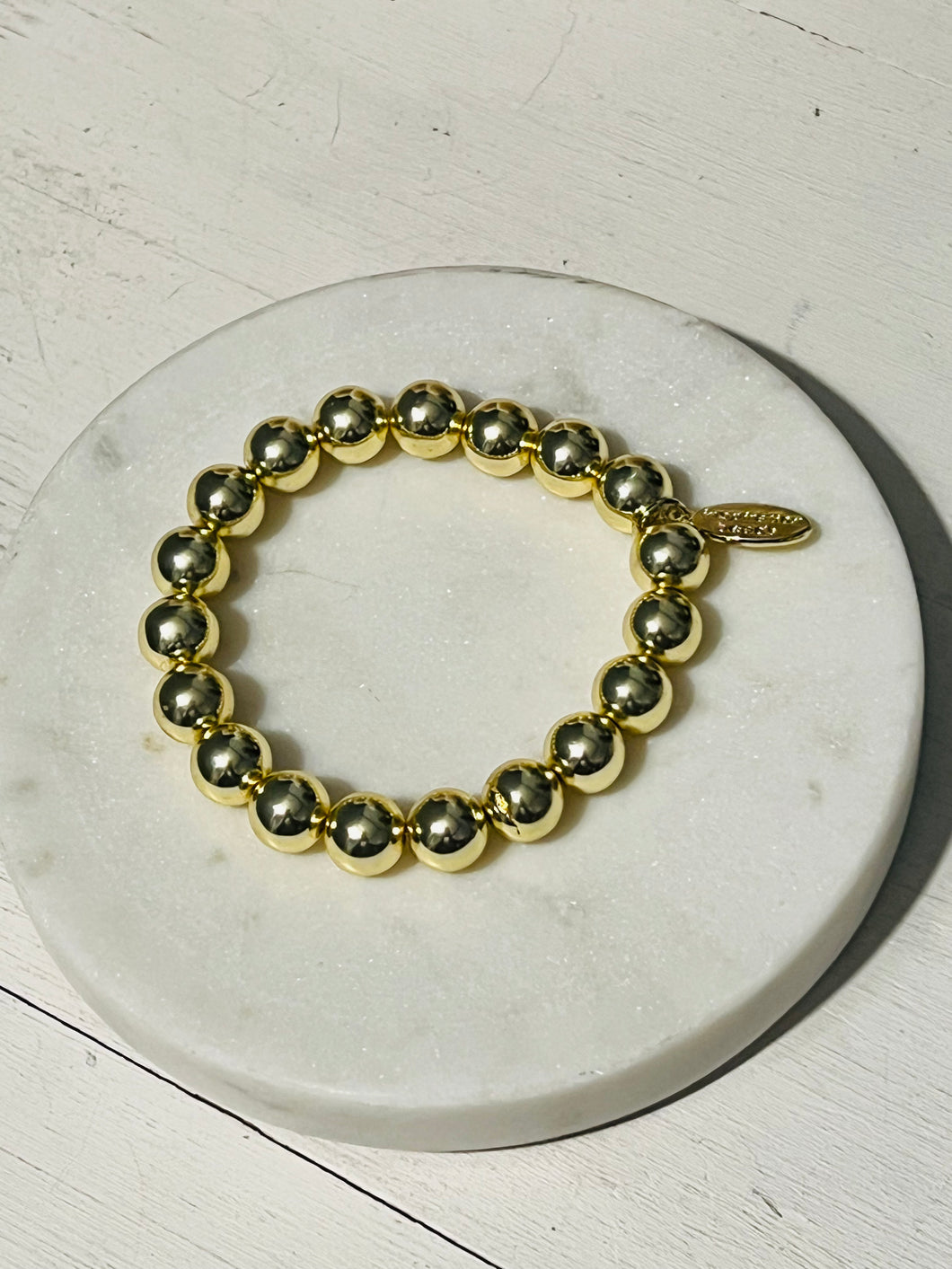 10mm 18K Gold Plated Hematite Bracelet