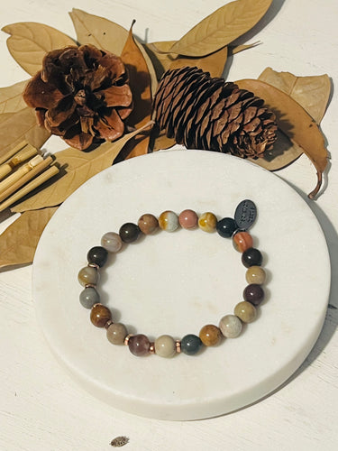 Petrified Wood Agate Stacking Bracelet