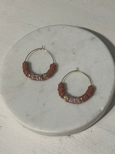Cinnamon Speckle Mini Hoop Earrings
