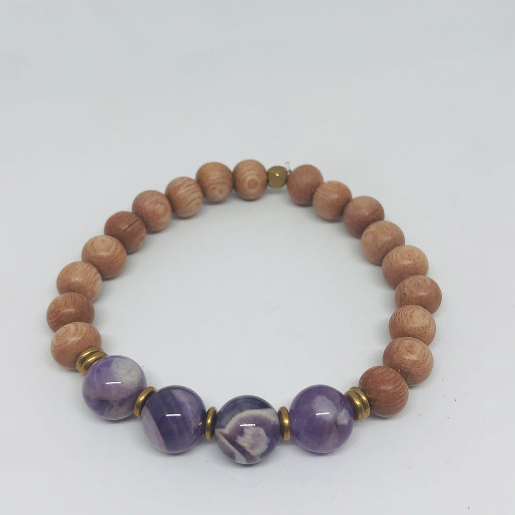 Amethyst and Rosewood Diffuser Bracelet