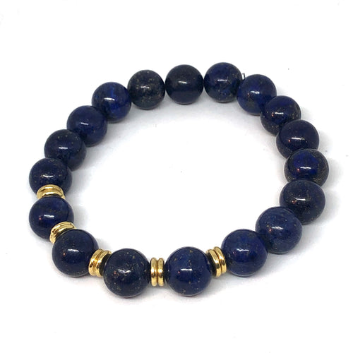Lapis and Gold Accent Layering Bracelet