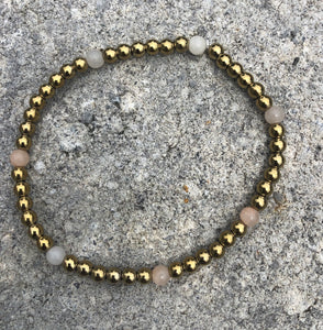 Gold Hematite and Semi-Precious Stone Aurora Bracelet