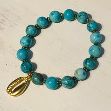 10mm Turquoise and Hematite Seaside Bracelet