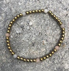 Gold Hematite and Semi-Precious Stone Hazel Bracelet