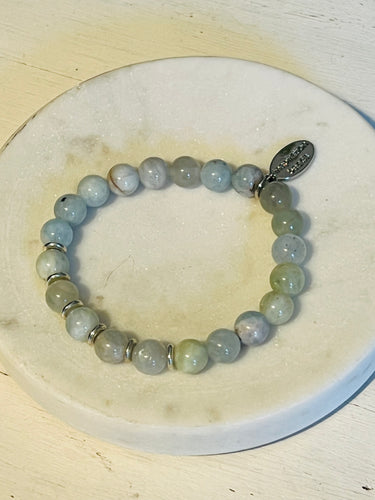 8mm Aquamarine Stacking Bracelet