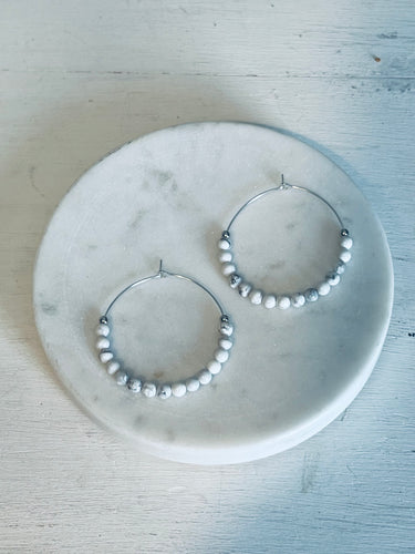 Howlite Hoop Earrings