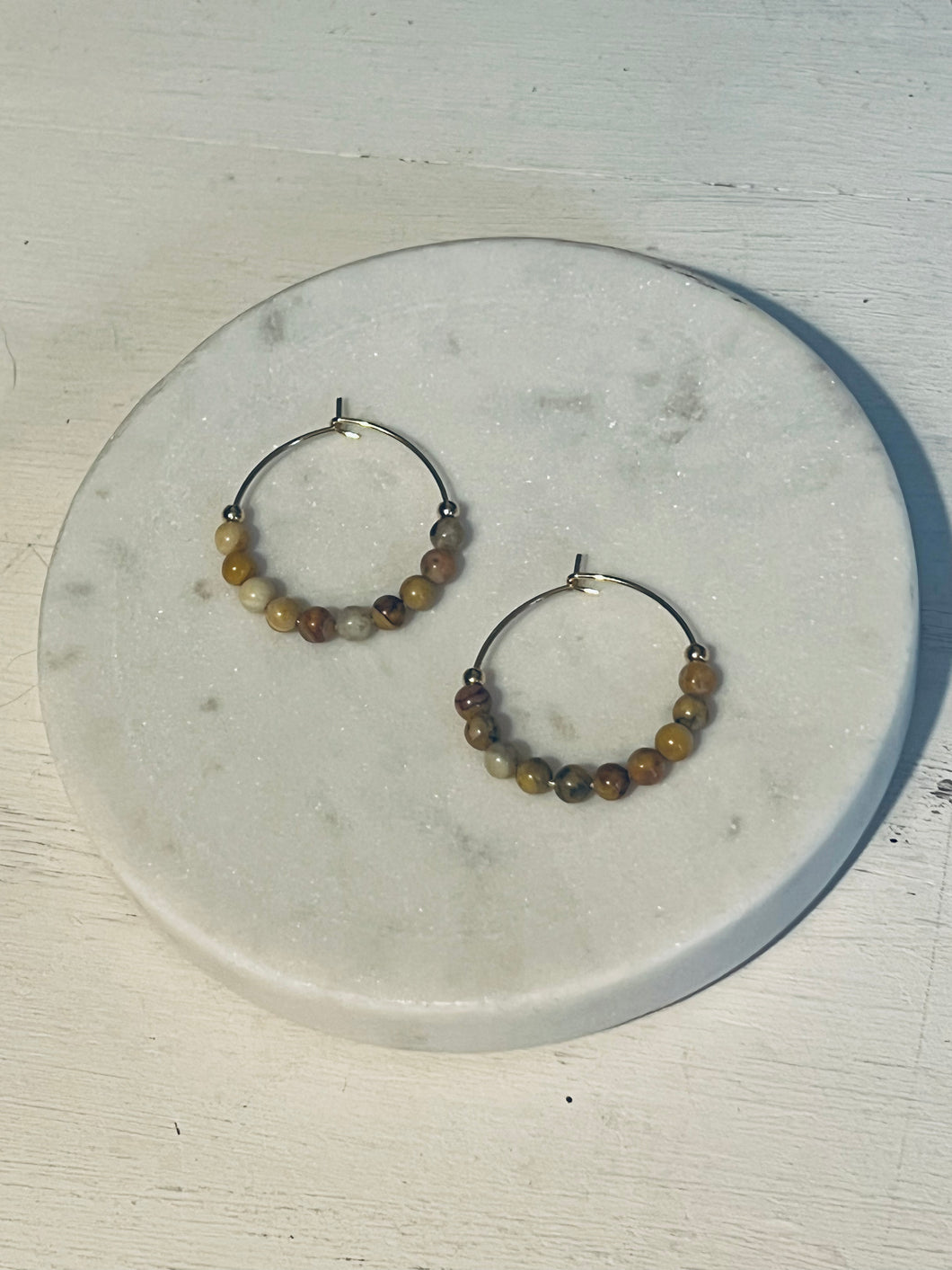 Desert Agate Mini Hoop Earrings