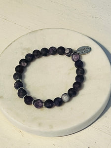 8mm Matte Amethyst Stacking Bracelet