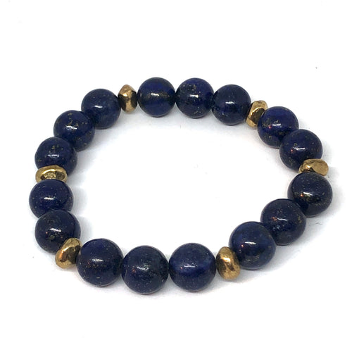 Lapis and Gold Accent Layering Bracelet