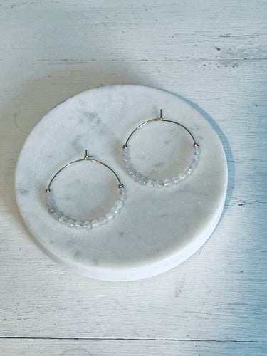 Rose Quartz Hoop Earrings