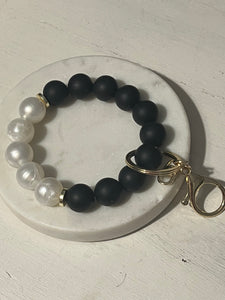 Black Pearl Keychain Wristlet