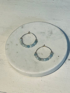 Blue Amazonite Mini Hoop Earrings