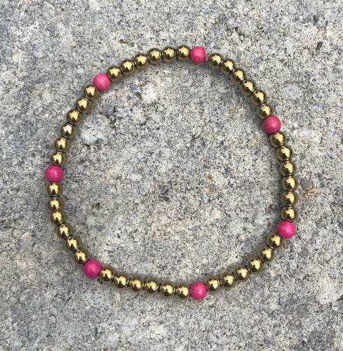 Gold Hematite and Semi-Precious Stone Hazel Bracelet