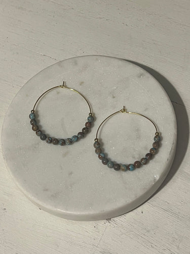 Aqua Terra Jasper Hoop Earrings