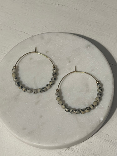 Dalmatian Jasper Hoop Earrings