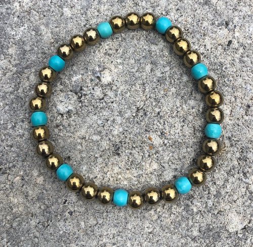 Gold Hematite and Semi-Precious Stone Aurora Bracelet