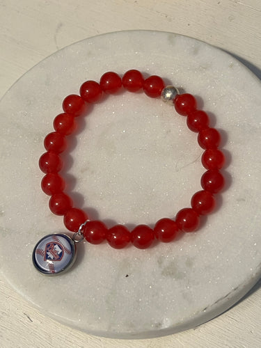 Limited Edition Phillies Red Jade Stacking Bracelet