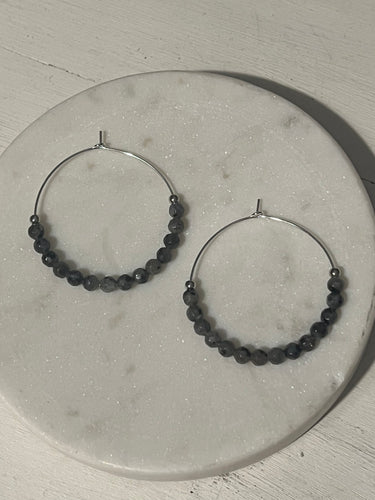 Labradorite Hoop Earrings