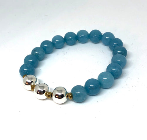 Aquamarine Jade Past~Present~Future Bracelet