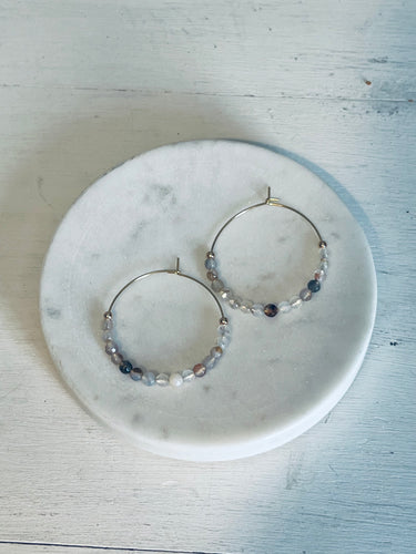 Natural Agate Hoop Earrings